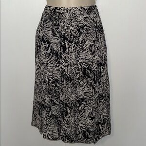 Who What Wear Swing Skirt Black & White Fern Print Women’s 6